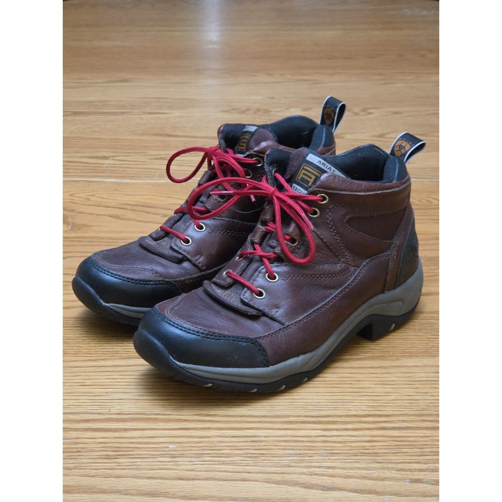 Ariat Terrain Womens 8.5 Ankle Boots Brown Leather ATS Hiking Work Farm Boots